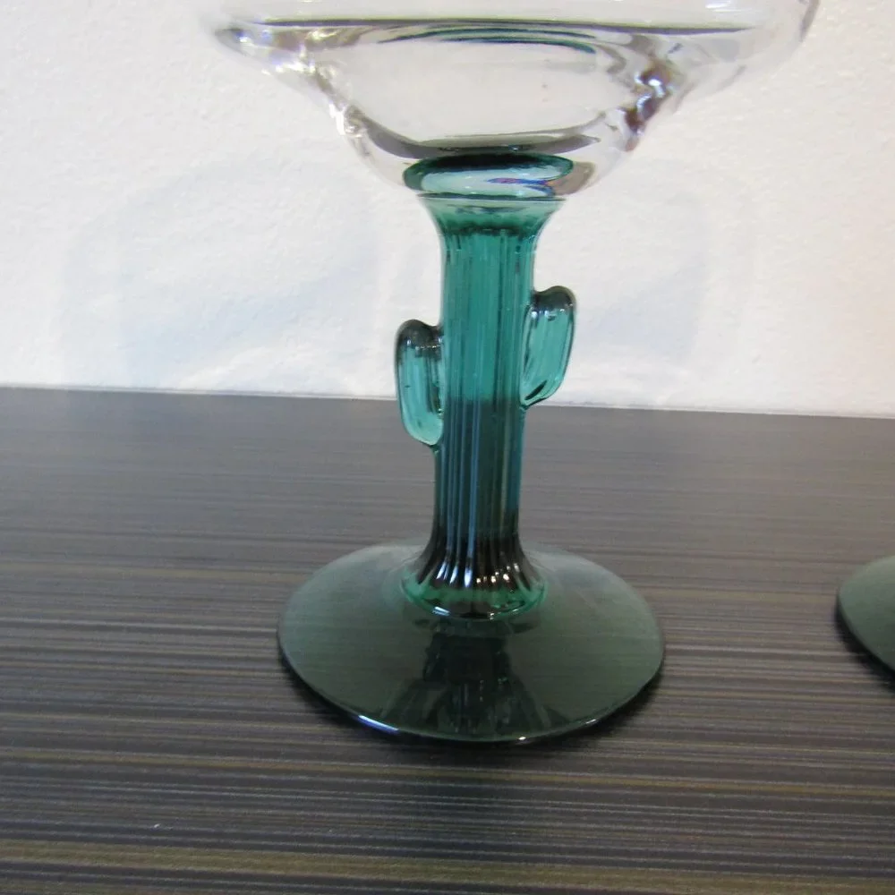 Southwestern Cactus Margarita/Dessert Glass Set of 2